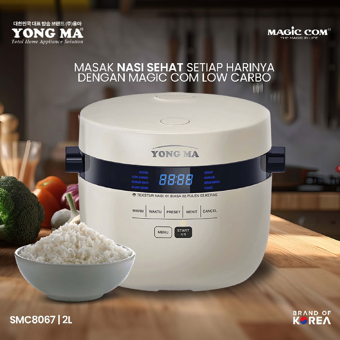 Yong Ma Digital Rice Cooker Low Carbo 2L - SMC8067 | SMC 8067